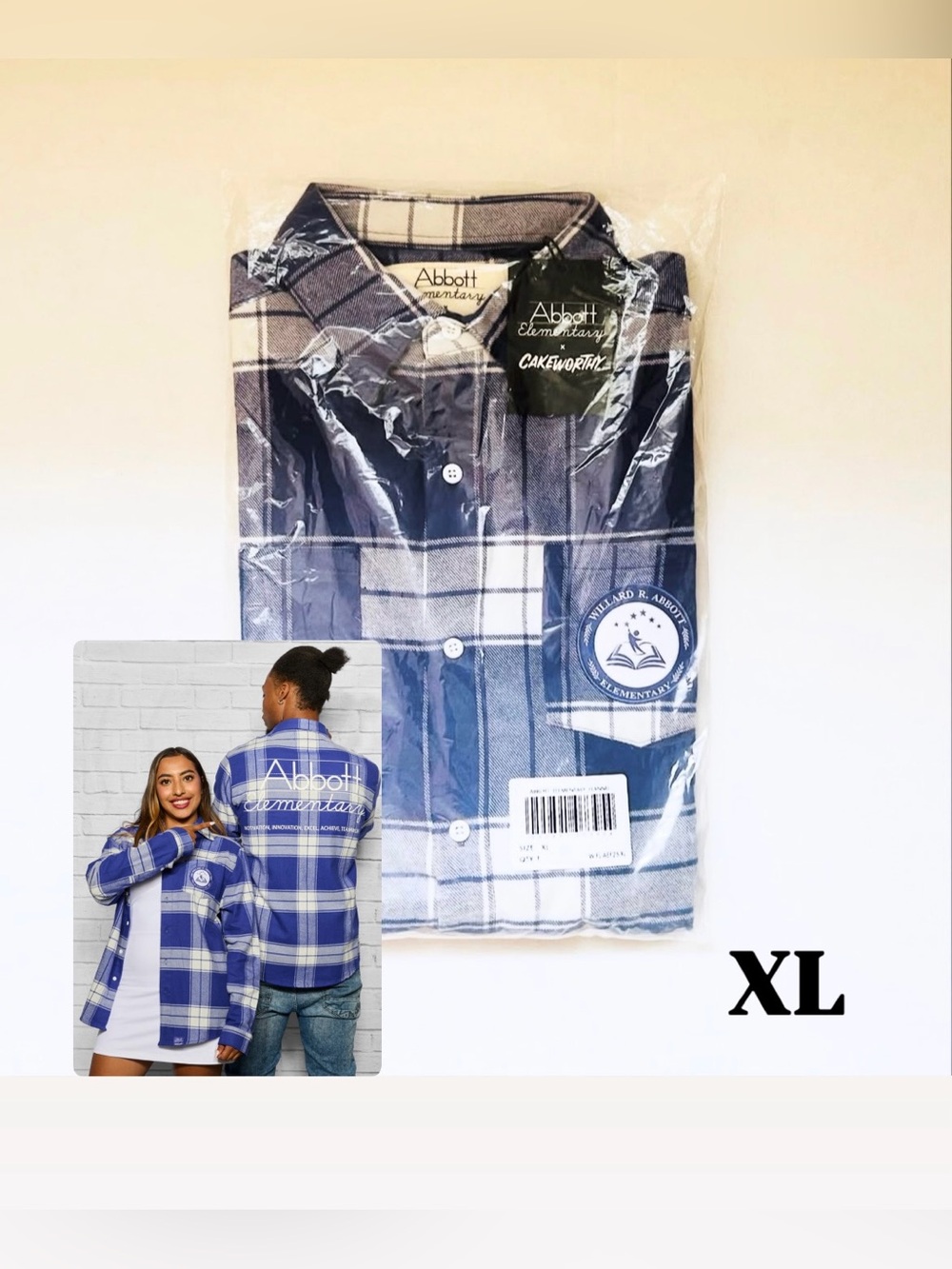 Cakeworthy X Abbott Elementary Flannel Unisex Size XL